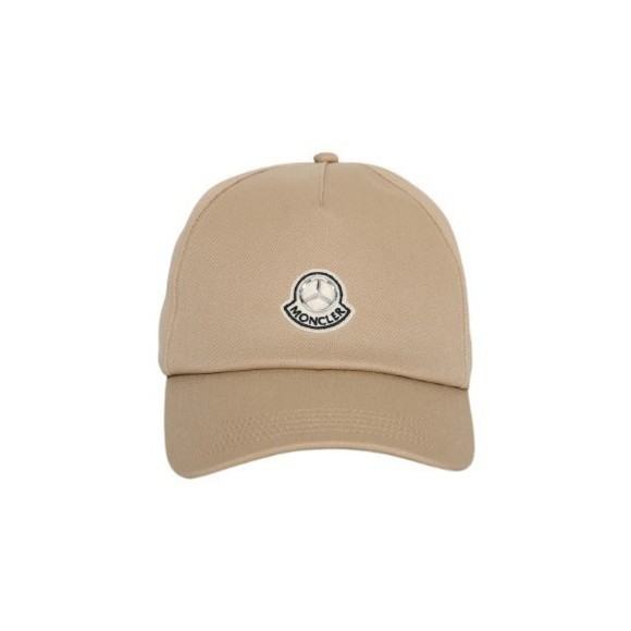 Moncler Dual Logo Baseball Cap In Beige - NWT - Picture 1 of 2
